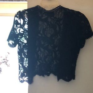 Active black lace cropped top size s